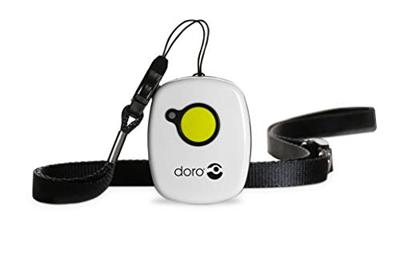 Doro Secure 347 snoergebonden grote toetstelefoon met 4 directe keuzetoetsen incl. 2 mobiele noodwaarschuwingsarmgevers, wit