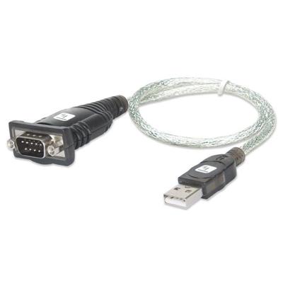 Techly IDATA USB-SER-2T seriële kabel Transparant 0,45 m USB Type-A DB-9