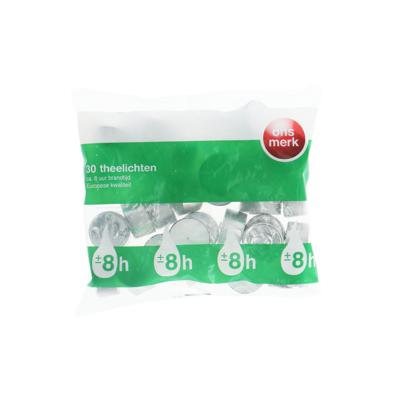 Ons Merk theelichten 8 branduren 30 stuks Ons Merk theelichten 8 branduren 30 stuks