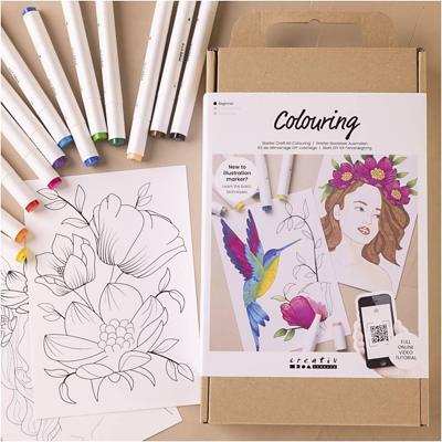 Creativ Company Starter hobbyset inkleuren, tekenstift, 1 doos Creativ Company Starter hobbyset inkleuren, tekenstift, 1 doos