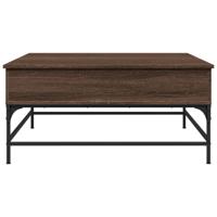 Salontafel 95x95x45 cm bewerkt hout en metaal bruin eikenkleur - thumbnail