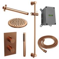 Inbouw Regendouche Set Brauer Copper Edition Plafond Uitloop Ronde Hoofddouche 20 cm Met Glijstang Koper Brauer - thumbnail