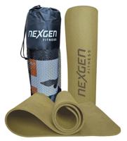 NexGen TPE Yogamat l Fitnessmat l Olive Green l 180 x 61 x 0,8 cm | Incl Draagtas - thumbnail