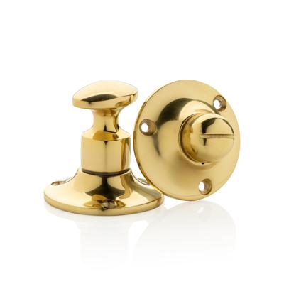 De Oude Deurklink WC draaiknop messing gelakt rond