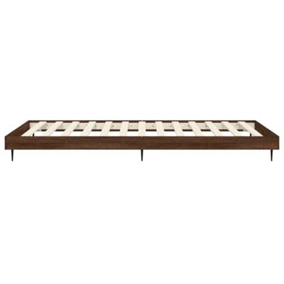 Bedframe bewerkt hout bruineikenkleurig 90x200 cm Bedframe bewerkt hout bruineikenkleurig 90x200 cm