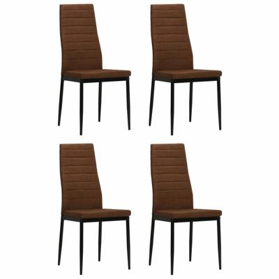 VidaXL Eetkamerstoelen 4 st stof bruin VidaXL Eetkamerstoelen 4 st stof bruin