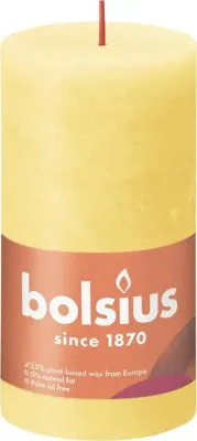 Bolsius Stompkaars Rustiek 13x6,8 cm Sunny Yellow
