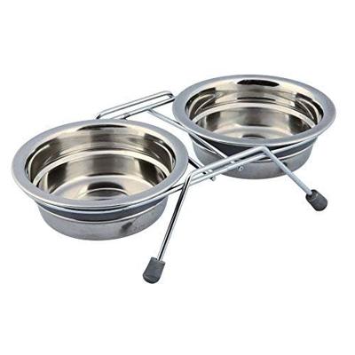 Voerbak voor honden Trixie Roestvrij staal 450 ml Dubbel 2 × 0,45 L