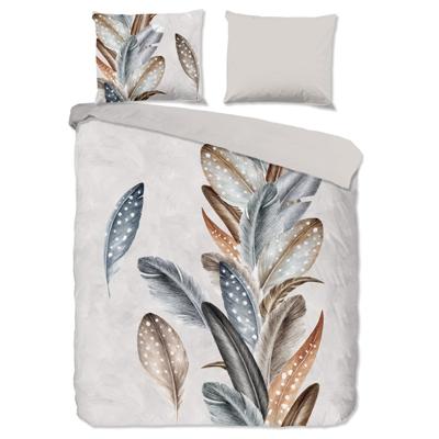 Good Morning Dekbedovertrek "veren" - Zand - (200x200/220 cm) - Katoen Flanel