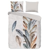 Good Morning Dekbedovertrek "veren" - Zand - (200x200/220 cm) - Katoen Flanel - thumbnail
