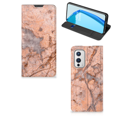 OnePlus 9 | Standcase | Marmer Oranje OnePlus 9 | Standcase | Marmer Oranje