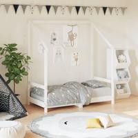 Kinderbedframe 70x140 cm massief grenenhout wit - thumbnail