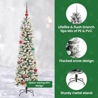 Kunstkerstboom met 150 LED Wit 150 cm PVC en Metaal en Plastic - thumbnail