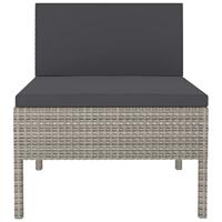 Tuinstoelen 3 st met kussens poly rattan grijs - thumbnail