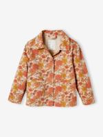 Meisjesjack met bloemenprint nude - thumbnail
