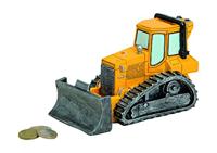 Spaarpot bulldozer van poly, B17 x D8 x H11 cm - thumbnail