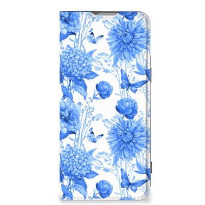 Smart Cover voor OnePlus Nord 2T Flowers Blue Smart Cover voor OnePlus Nord 2T Flowers Blue