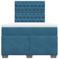 Boxspring met matras fluweel blauw 120x190 cm - thumbnail