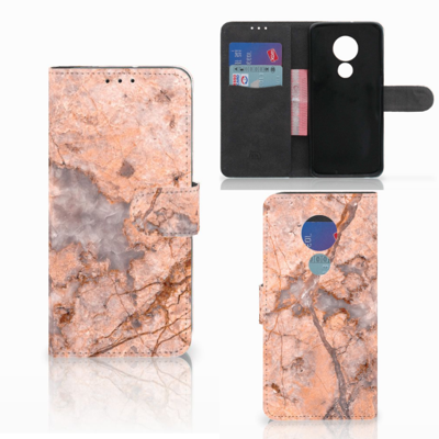 Motorola Moto G7 Power | Bookcase | Marmer Oranje | Portemonnee hoesje