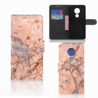 Motorola Moto G7 Power | Bookcase | Marmer Oranje | Portemonnee hoesje - thumbnail