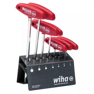Wiha Stiftsleutelset met dwarsgreep | Zeskant | 8-delig hoogglans vernikkeld | incl. werkbankhouder - 953 - 00953 - thumbnail