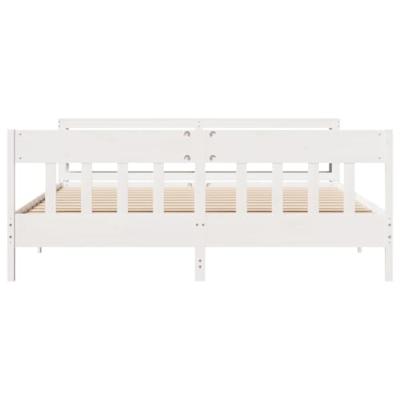 Bedframe zonder matras massief grenenhout wit 180x200 cm