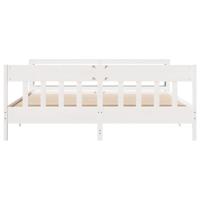 Bedframe zonder matras massief grenenhout wit 180x200 cm - thumbnail