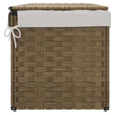 VidaXL Wasmand met deksel 55,5x35x34 cm poly rattan VidaXL Wasmand met deksel 55,5x35x34 cm poly rattan