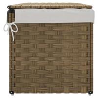 VidaXL Wasmand met deksel 55,5x35x34 cm poly rattan - thumbnail