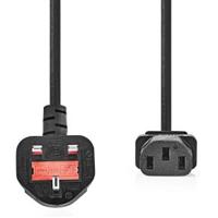 Nedis Stroomkabel | UK Male | IEC-320-C13 | Gehoekt | Recht | Vernikkeld | 2.00 m | Rond | PVC | Zwart | Label - CEGL11100BK20 - thumbnail