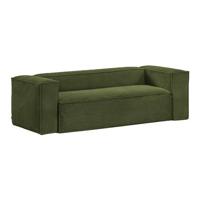 Kave Home 2-zits Bank 'Blok' 210cm, Rib, kleur Donkergroen - thumbnail