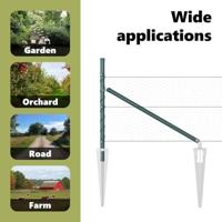 VidaXL Afrasteringspaal groen 25 x 0,4 m (25 mm gaas) staal en pvc - thumbnail