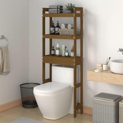 VidaXL Toiletrek 63x26x171 cm massief grenenhout honingbruin