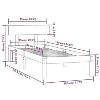 Bedframe massief grenenhout wit 75x190 cm UK Small Single - thumbnail