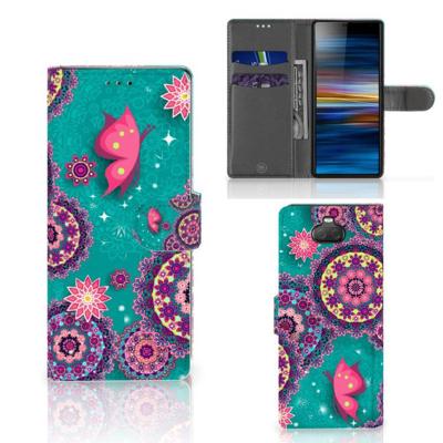 Sony Xperia 10 Hoesje Cirkels en Vlinders Sony Xperia 10 Hoesje Cirkels en Vlinders