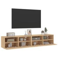 Tv-wandmeubels 2 st 80x30x30 cm bewerkt hout sonoma eikenkleur - thumbnail
