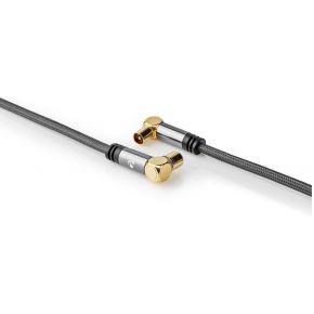 Coaxkabel 100 dB | IEC (Coax) Male - IEC (Coax) Female | Gun Metal Grey | Gevlochten kabel