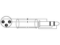 Omnitronic 30225195 XLR Adapterkabel [1x XLR-stekker 3-polig - 1x Jackplug male 6,3 mm (stereo)] 0.90 m Zwart - thumbnail
