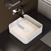 Opbouwwastafel Ideavit Solidthin 40x40x12.5 cm Solid Surface Mat Wit Ideavit - thumbnail