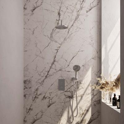 Chrome Carving inbouw regendouche 3-weg omstelling SET 33 met 20cm douchekop en gebogen muurarm Chrome Carving inbouw regendouche 3-weg omstelling SET 33 met 20cm douchekop en gebogen muurarm