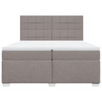 Boxspring met matras stof taupe 200x200 cm - thumbnail