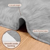 VidaXL Nep schapenvacht tapijt tafalla grijs 120 x 170 cm polyester - thumbnail