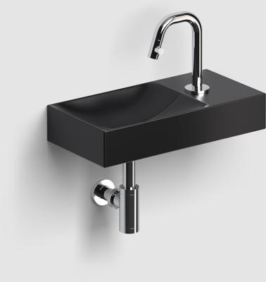 Clou Vale fonteinen keramiek fontein 38x19x7cm kraangat rechts zwart mat CL/03.30161.01.R