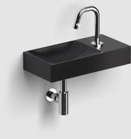 Clou Vale fonteinen keramiek fontein 38x19x7cm kraangat rechts zwart mat CL/03.30161.01.R - thumbnail