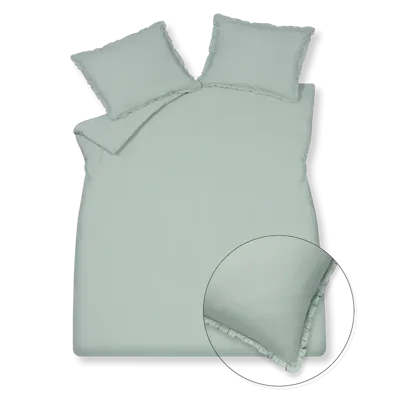 Vandyck Vandyck Pure 83 Percale Ruffle 1-persoons (140x200/220) pearl blue