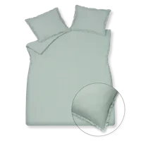 Vandyck Vandyck Pure 83 Percale Ruffle 1-persoons (140x200/220) pearl blue - thumbnail