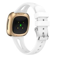 Fitbit Versa 3 & 4 / Sense 1 & 2 - Sportbandje druppel design - Large - Wit - thumbnail