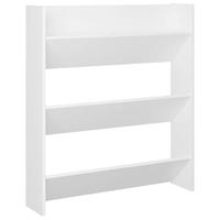 VidaXL Wandschoenenkast 80x18x90 cm bewerkt hout wit - thumbnail