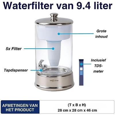 Combi-box: 9 Liter Glazen - Filtersysteem incl. totaal 5 filters Combi-box: 9 Liter Glazen - Filtersysteem incl. totaal 5 filters