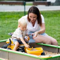 Marcel Bouwplaatswagen - FALK - Frontlader, Graafmachine - Geel - Gemaakt in Frankrijk - 90% Gerecycled Plastic - Vanaf 12 maanden - thumbnail